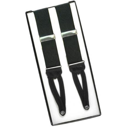 Black Paisley Silk Suspenders
